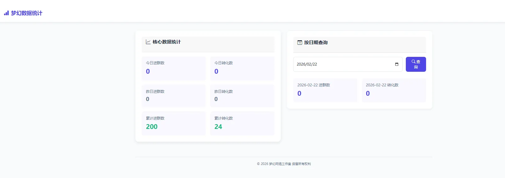 图片[2]-梦幻数据统计1.0版本，拉新推广可以后台指定数据的-雾祈心语